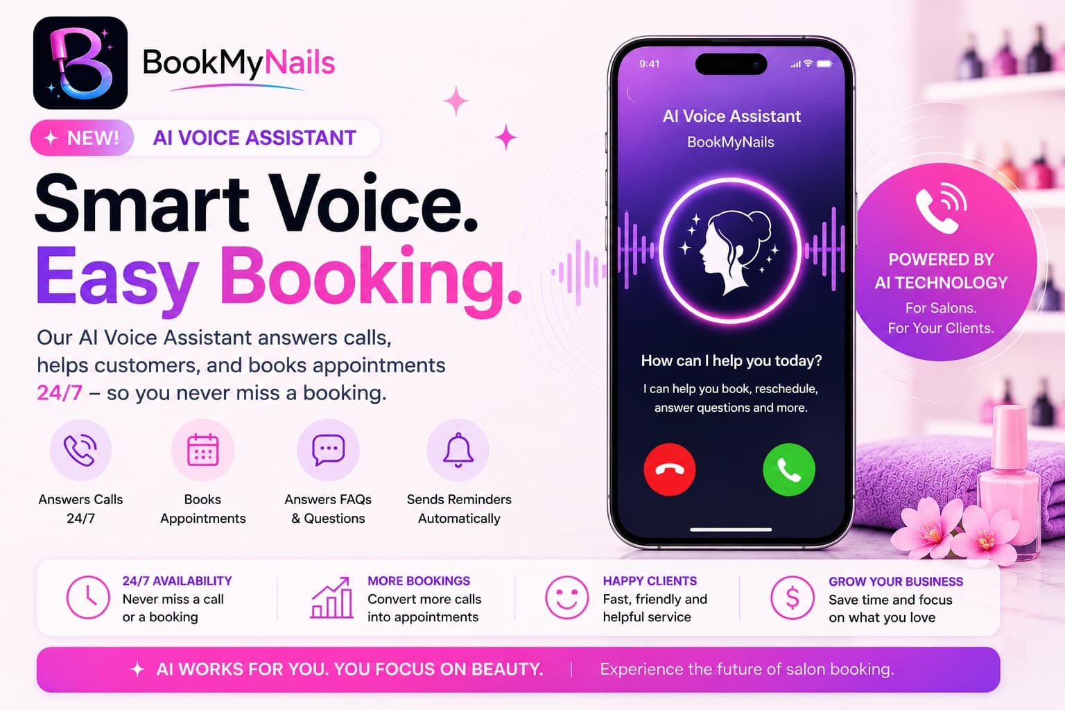 AI Smart Voice Assistant for salon booking automation