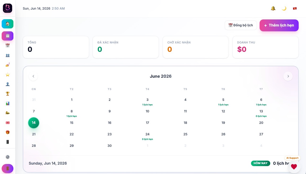Clients and private notes - BookMyNails real salon dashboard preview